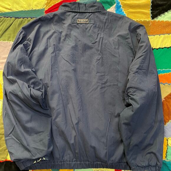 Vintage Bugle Boy Red Blanket Lined Navy Blue Full Zip Jacket Large - Picture 2 of 7